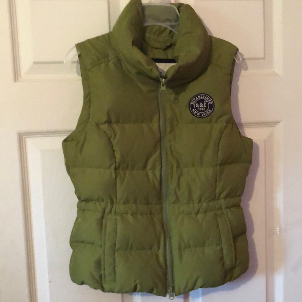 Abercrombie & Fitch Kids Green Dual Zipper Puffer Vest Girls XL